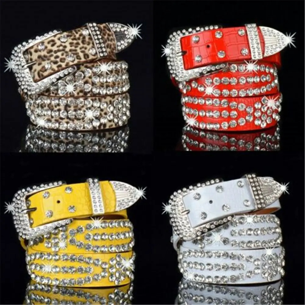 Punk Strap Diamond Belt Goth Lolita Cosplay Harajuku Y2K Bling Disco Waistband Hip Pop Women Men Crystal Belts 241107