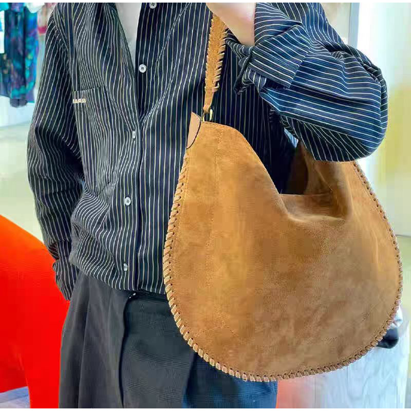 New Brown Saddle Bag Brand Designer Luxury Fashion Tote Bag For Women New High Quality Leather Woven Large Capacity Diagonal Bag