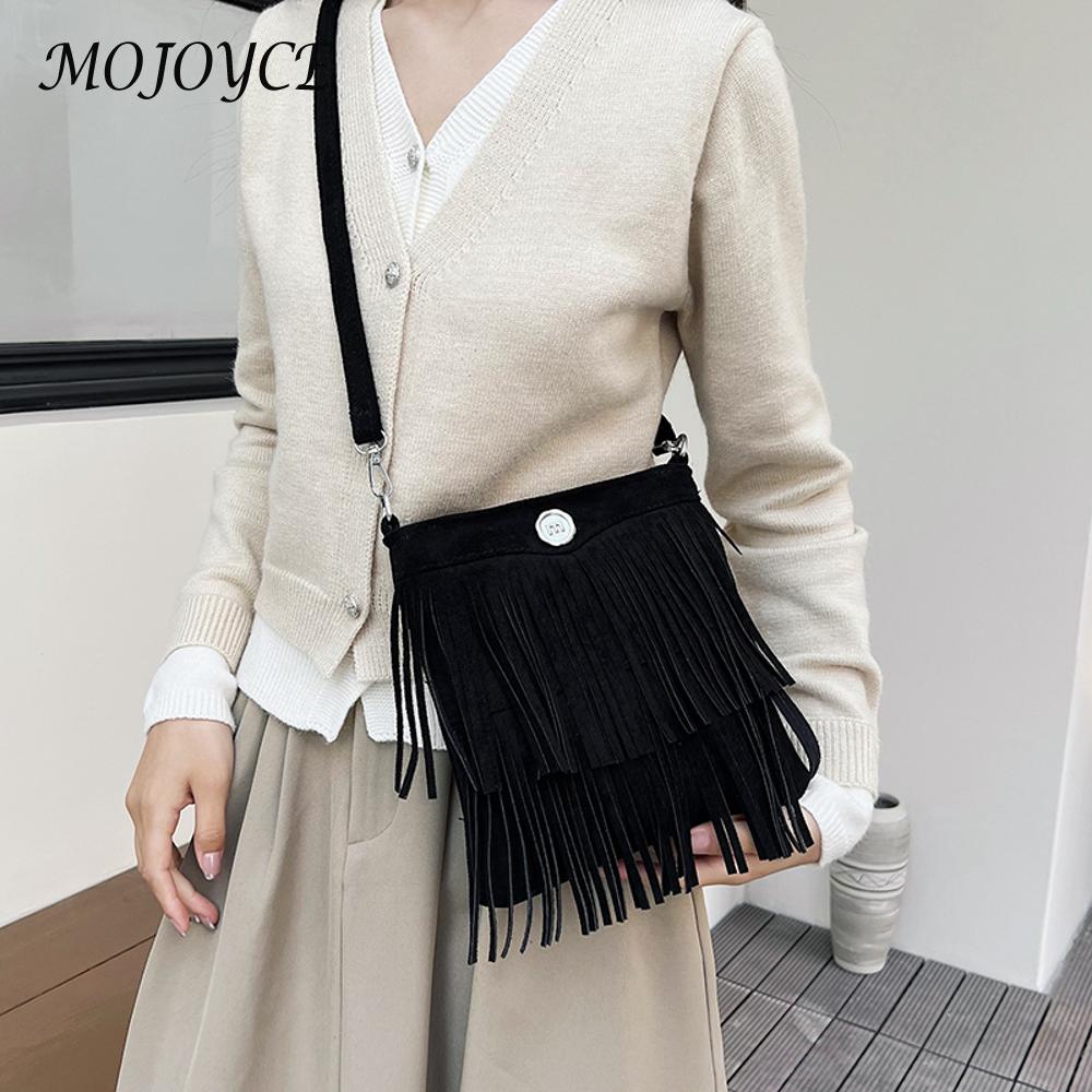 Retro Fringe Shoulder Bag Large Hobo Bag Tassel Crossbody Bag Crossbody Purse Messenger Bag for Women Work Shopping Travel