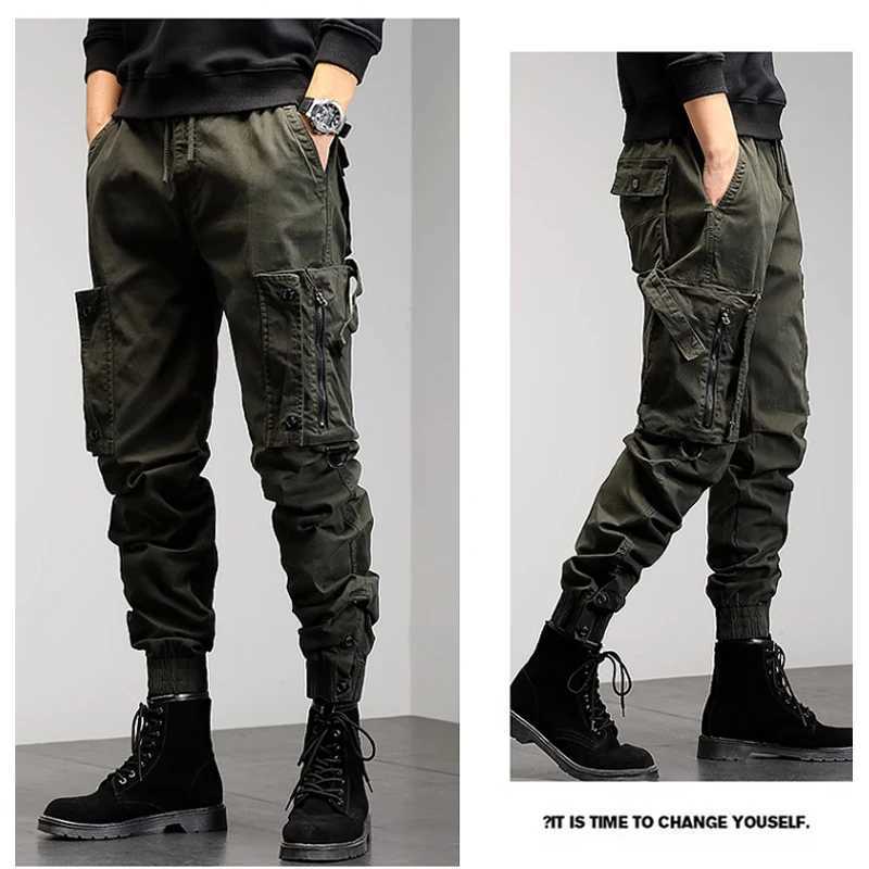 Nine points of the mens trend pants brand loose-fitting riffraff 2024 military style casual leggings pants LX241107