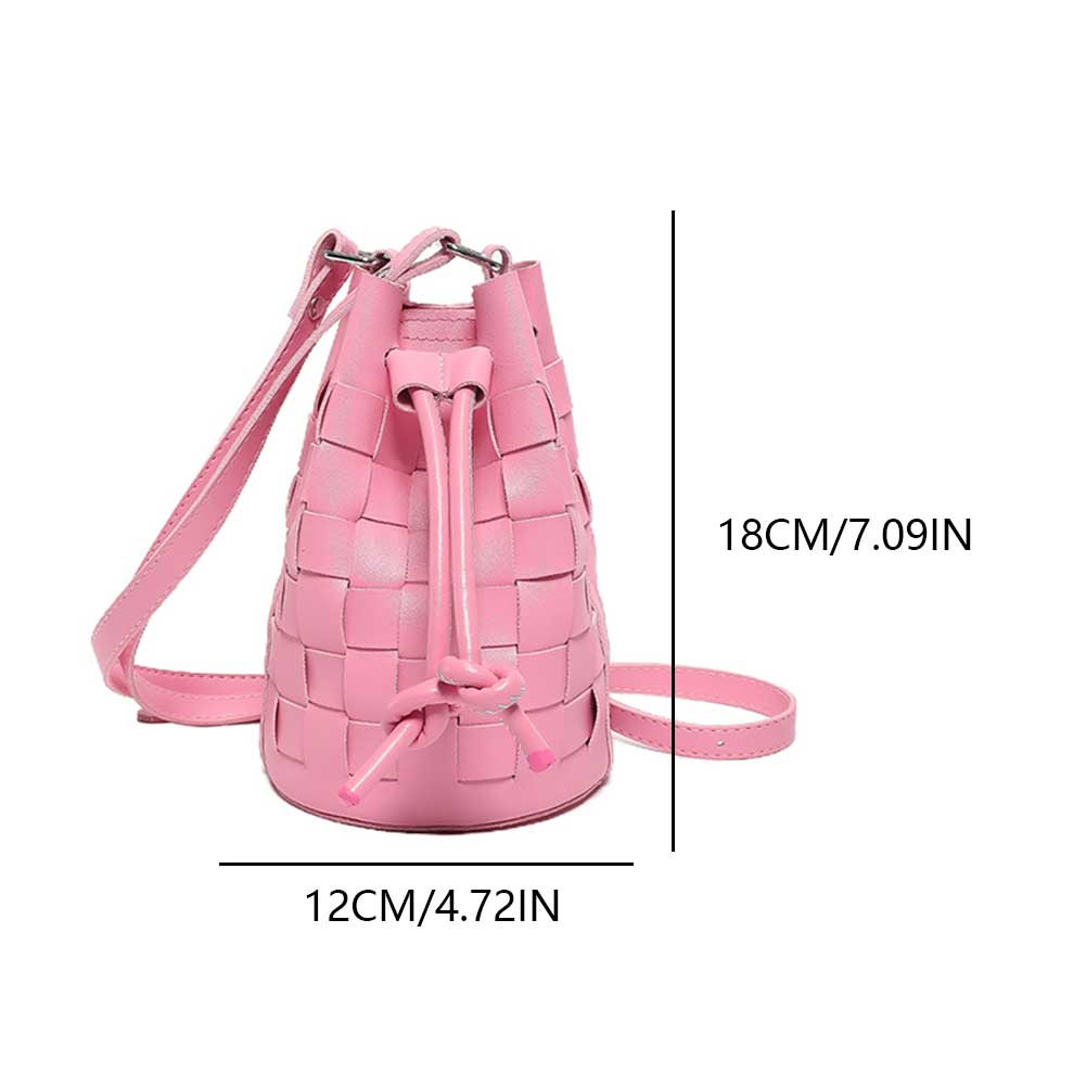 Shoulder Bag PU Leather Drawstring Crossbody Bag for Women Adjustable Strap Hobo Bag Solid Satchel Purse Travel Bag