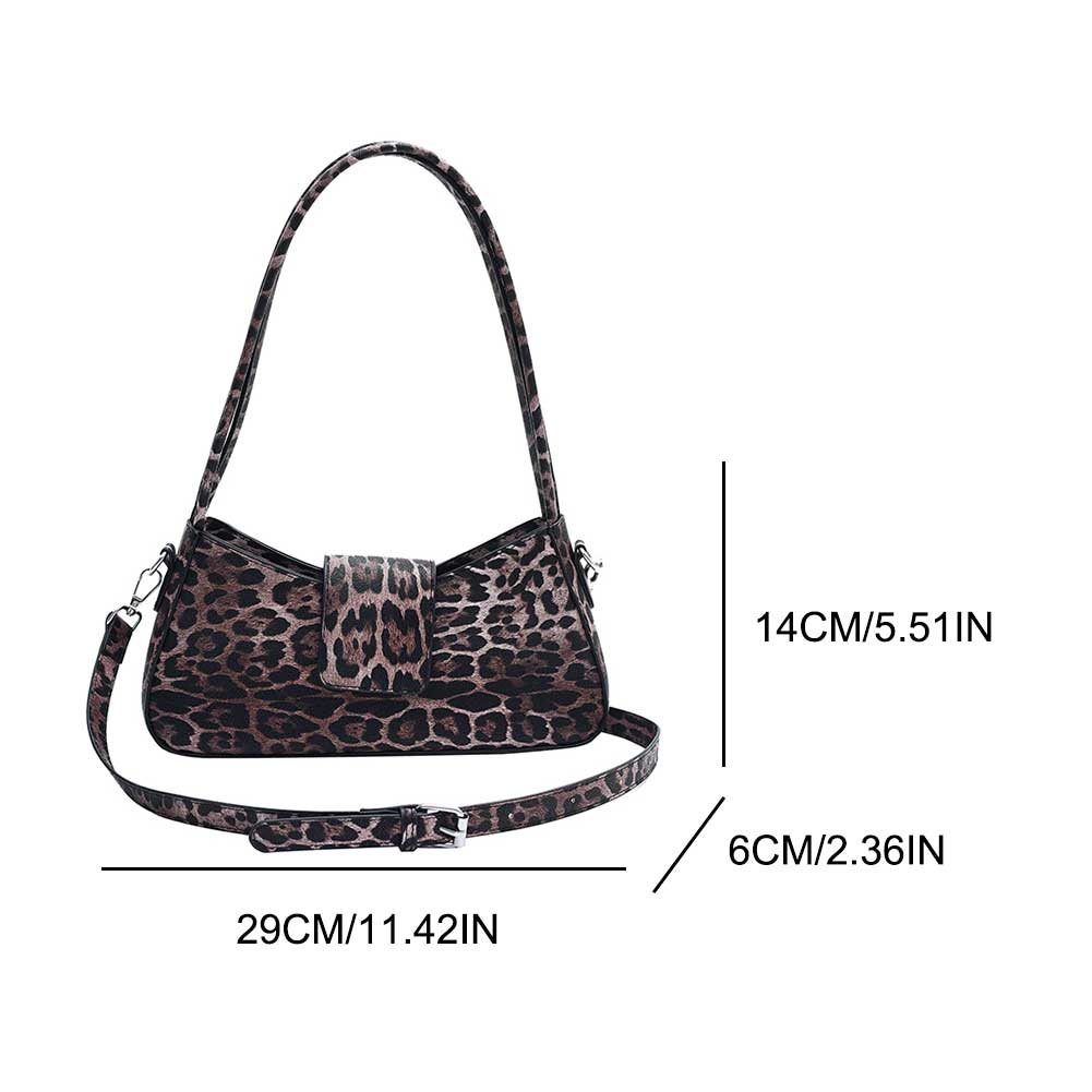 Shoulder Bag for Women Leopard Print Handbag PU Leather Removable Shoulder Strap Hobo Bag Satchel Purse for Work Travel