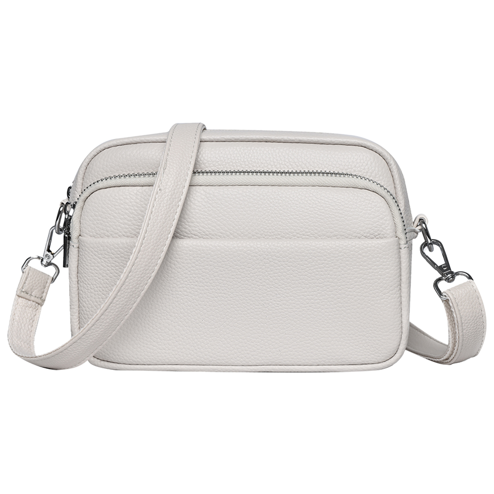 Crossbody Bag for Women Multi Pockets Satchel Purse PU Leather Solid Hobo Bag Zipper Square Bag for Travel Shopping