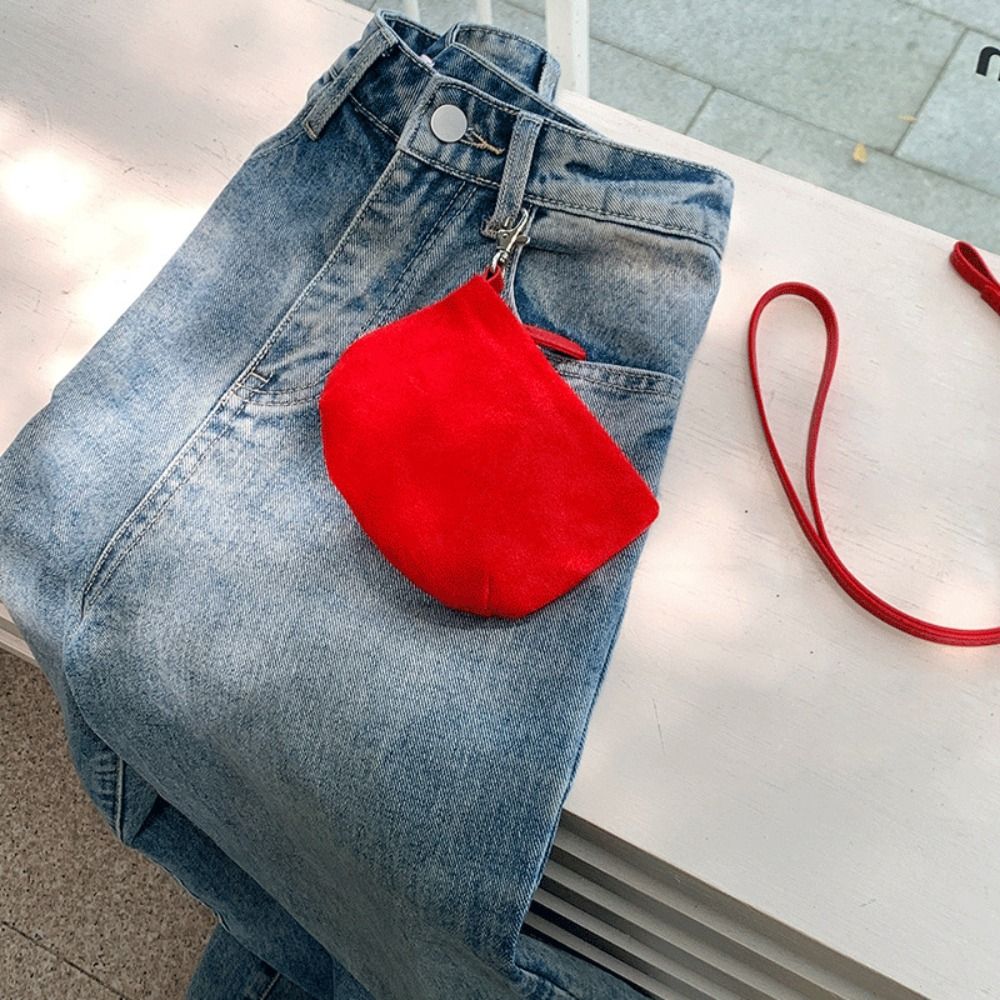 Luxury Design Soft Coin Purse Suede Retro Style Underarm Shoudler Bags Solid Color Crossbody Bags for Women