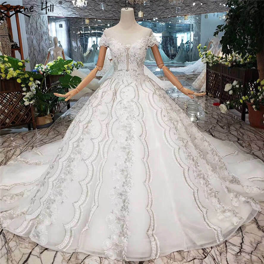 SERENE HILL White O-Neck Handmade Wers Dress 2025 Vintage Sleeveless Sexy Wedding Gown Real Photo Custom Made