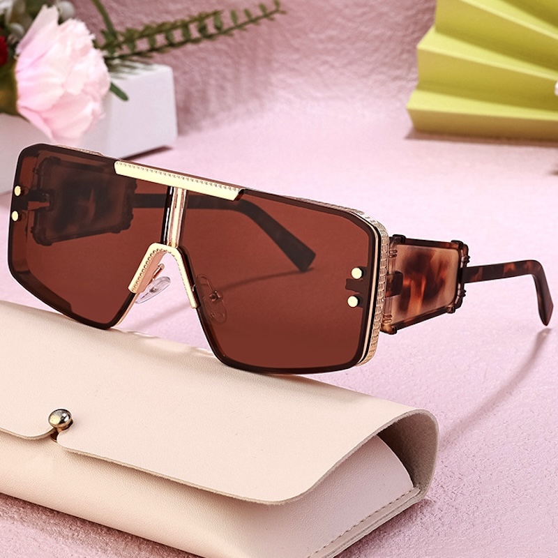 Extra Large Sunglasses Men Big Cool Steampunk Thick Oversized Sun Glasses Mens y2k Wrap Around Cyberpunk Futuristic Personalized Metal Punk Goggle S19