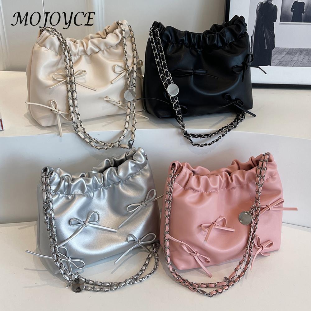 Stylish Women Leather Tote Bag Large Capacity with Bow Design Ideal for Parties and Vacations Durable PU Craftsmanship