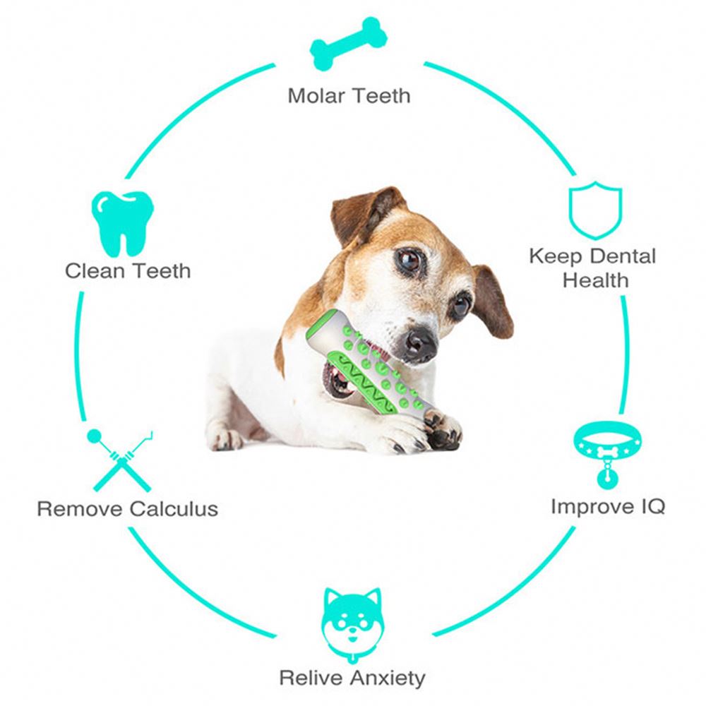 Custom Dental Care Rubber Dog Chew Toys Toothbrush Stick For Deep Teeth Cleaning