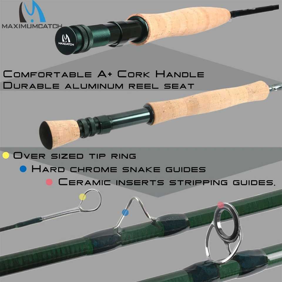 Maximumcatch 3-8WT fly fishing rod and reel combination kit 86 /9 with fast fly rod pre sporulation fly reel line and triple tube W241108