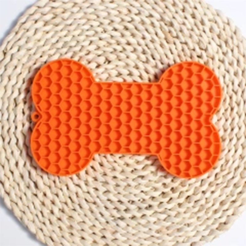 Suction Base Bone Design Pet Licker Pad - Enhanced Slow Eating Solution for Dogs and Cats
