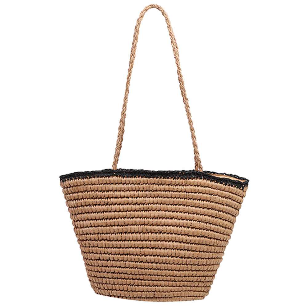 Women Weave Bucket Bags Large Capacity Vintage Weave Tote Bag Bohemian Style for Vacation