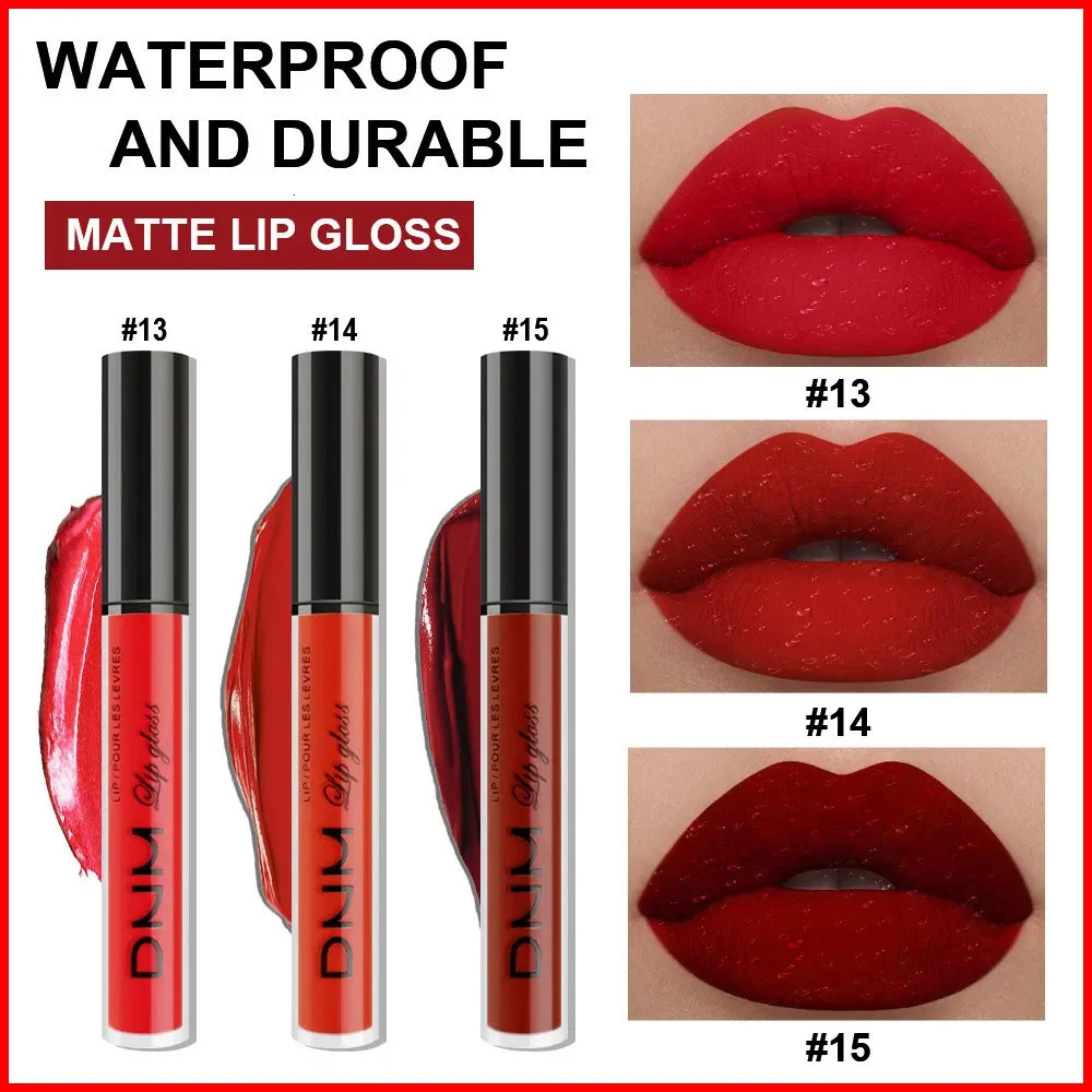 3 Colors/Set Matte Velvet lipstick Glossy Stick Free Cup Waterproof Lasting Liquid lipstick Cosmetics Keep 24 Hour Fashion Makeup 241107