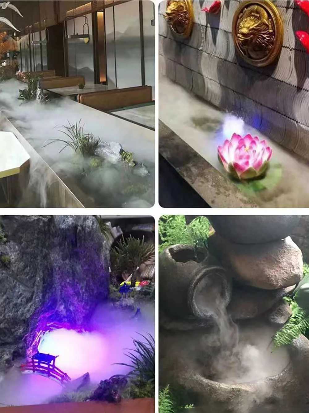 12 LED Electric Ultrasonic Mist Atomizer Fog Maker Humidifier Aquarium Fish Tank Rockery Bonsai Decor Pond Landscaping FountainLX241107