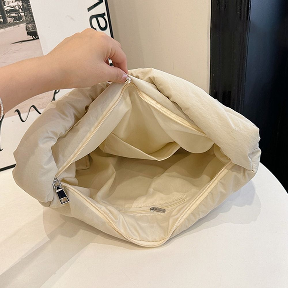 Solid Color Shoulder Messenger Bags Large Capacity Down Cotton Padded Quilted Totes Lightweight Underarm Bags for Women Girls