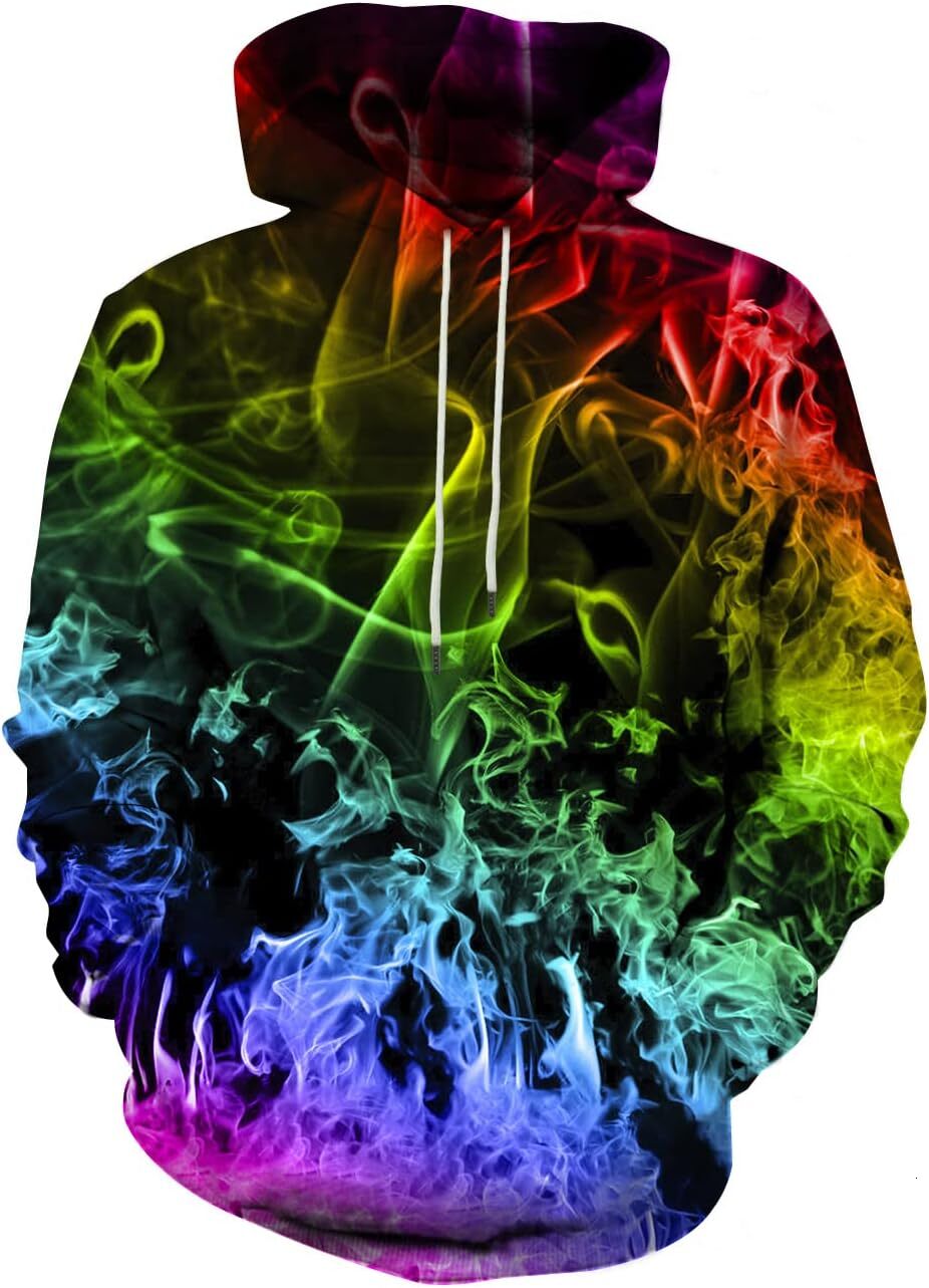 Hoodie for Mens Womens Unisex 3D Novelty Hoodies for Cool Graphic Pullover Sweatshirts with Pockets Graphic Colorful patterns