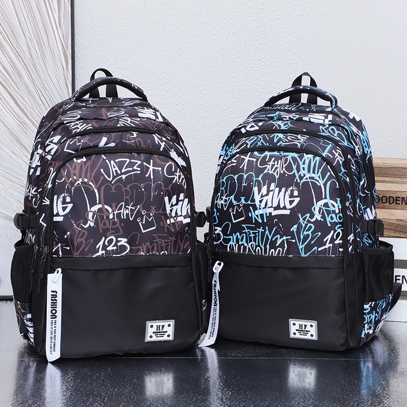 Graffiti print Teenage Boys School Bags High Middle School Students Schoolbag Outdoor Travel backpack Laptop Backpack Teen Book
