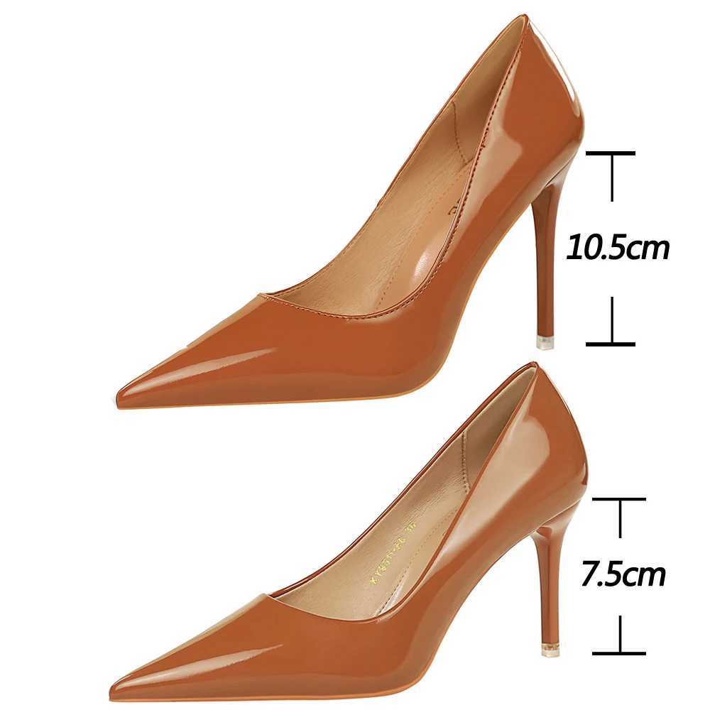 BIGTREE Shoes Patent Leather Shoes Wan Pumps High H Stiletto H 10.5 Cm Red Wedding Shoes Bridal Shoes Wen H 2025 Y250319