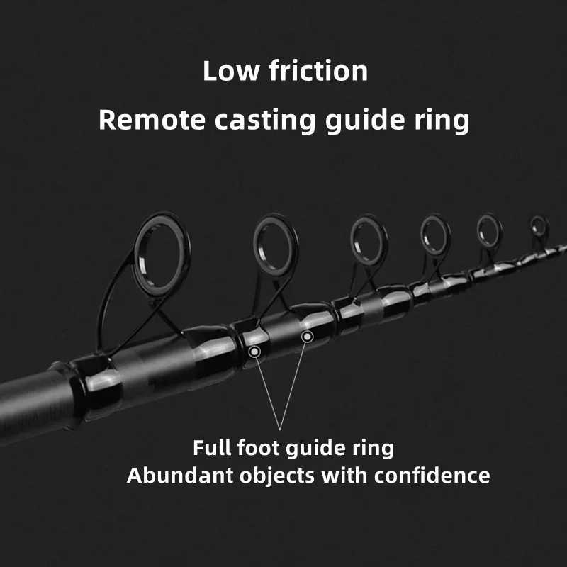 Caen fiber optic rotating fishing rod 2.1m/2.4m ultra light 5/6/7/8 section Tescopic long-distance handheld seawater bait 30g-200g W241108