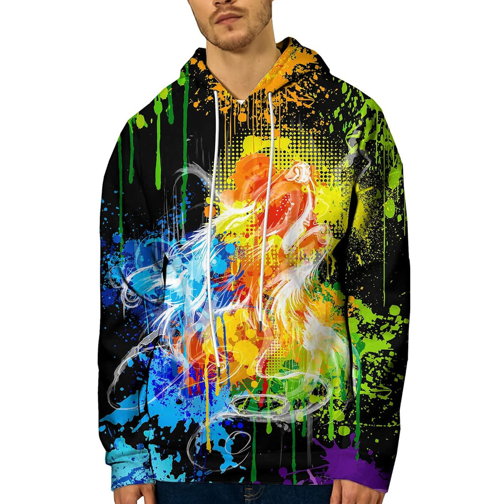 Hoodie for Mens Unisex 3D Printed Hoodies Graphic Pullover Hooded Sweatshirt for Graphic Fashionable and cool patterns