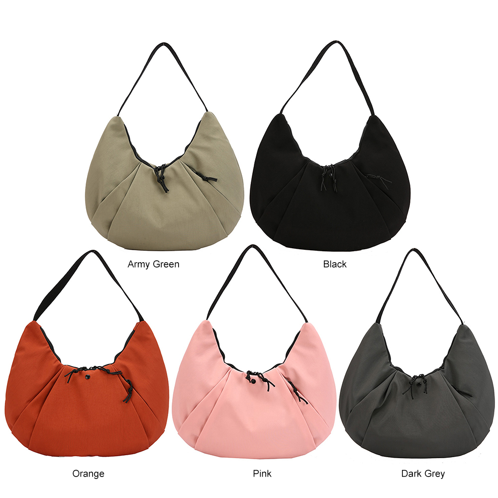 Crescent Bag Women Large Capacity Shoulder Bag Canvas Zipper Underarm Bag Hobo Bag Travel Commuter Bag