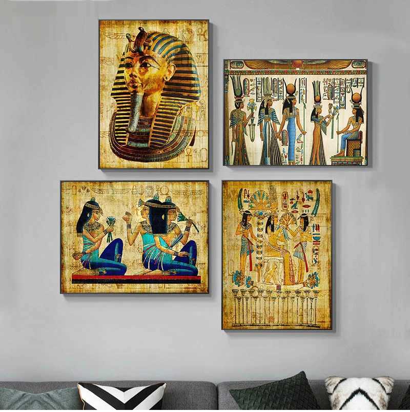 Retro Egyptian Landscape Wall Picture for Living Room Religious Painting Canvas Art Poster and Prints Home Decoration No Frame X241107