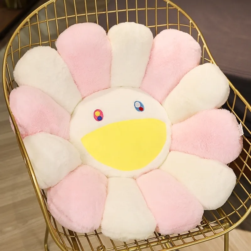 1pc super big Plush Sun Flowers Pillow Soft Toy Stuffed Toy Plush Mats Meditation Cushion Floor Cushions for Kids 201009