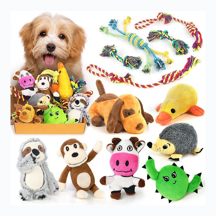 12 Pack Puppy Toys Dog Squeaky Toys Dog Accessories Stuffed Plush Dog Toy For Teething And Playing