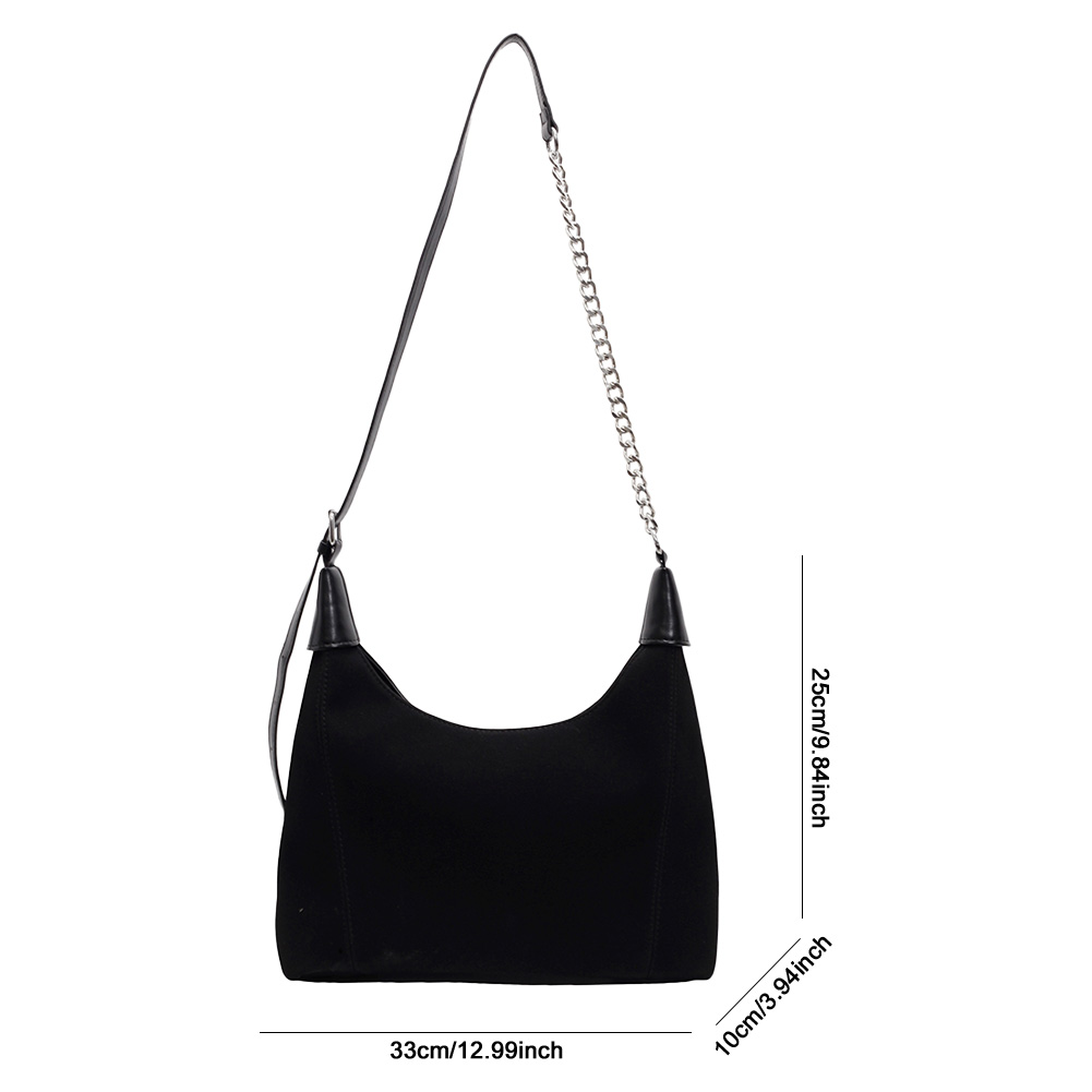 Women Chic Hobo Bag Large Capacity Stylish Crossbody Bag Solid Color Trendy Satchel Bag Adjustable Strap Simple Commuting Bag