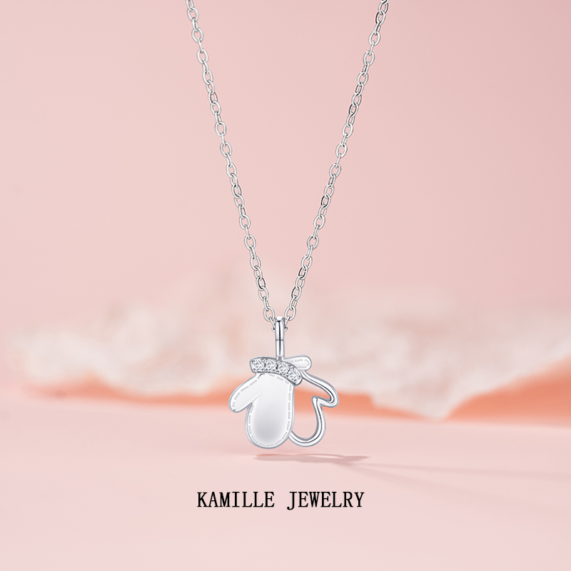 Christmas Collection Women's Hollow Hand Glove Pendant Necklace - Unique Design