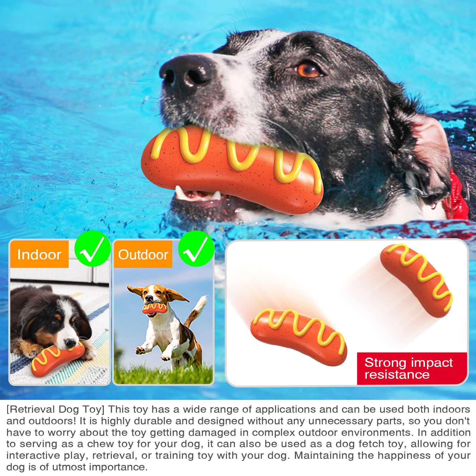 Hot Dog Squeaky Dog Toy sturdy and durable chewing teeth-cleaning sounding cheese grilled sausage interactive dog toys