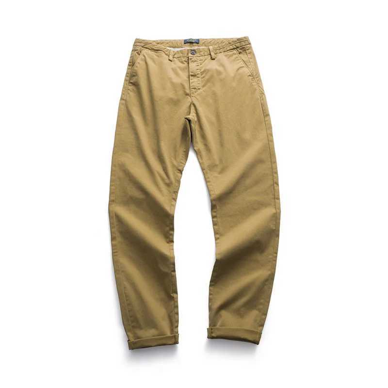 Mens Casual Pants Skinny Stretch Cargo Solid Color Straight Autumn and Winter Pants Korean Style Fashion Pure Cotton Trousers LX241107