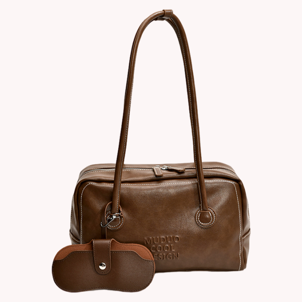 Shoulder Bag for Women with Double Zip Underarm Bag PU Leather with Inner Pocket Hobo Bag for Work Travel