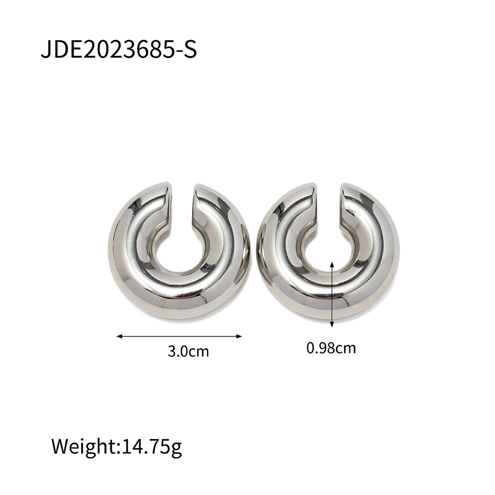 Designer Retro C-shaped Ear Clip for Women Stainless Steel Plated 18K Gold Classic Banquet Party Wedding Jewelry Free Shipping Wholesale