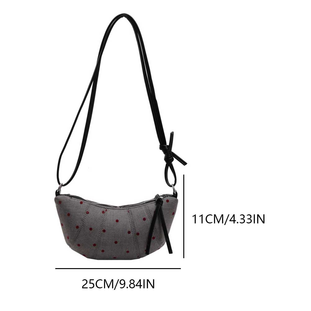 Women Crossbody Bag Adjustable Strap Nylon Shoulder Bag with Zipper Half Moon Dumpling Bag Travel Sling Bag
