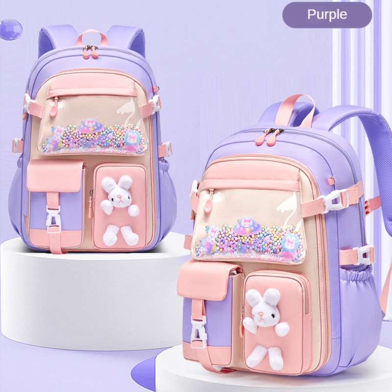 Elementary School Girls Schoolbag Kawaii Lightweight Children's Waterproof Backpack Colorful Large Capacity Schoolbag Mochilas