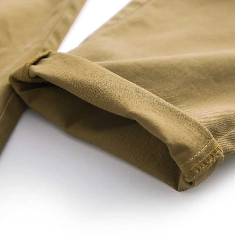 Mens Casual Pants Skinny Stretch Cargo Solid Color Straight Autumn and Winter Pants Korean Style Fashion Pure Cotton Trousers LX241107