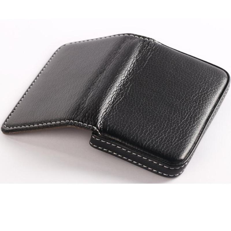 1pc PU Leather Business Card Holder With Magnetic Buckle Slim Pocket Name Card Holder Large Capacity Portable Credit Card Case