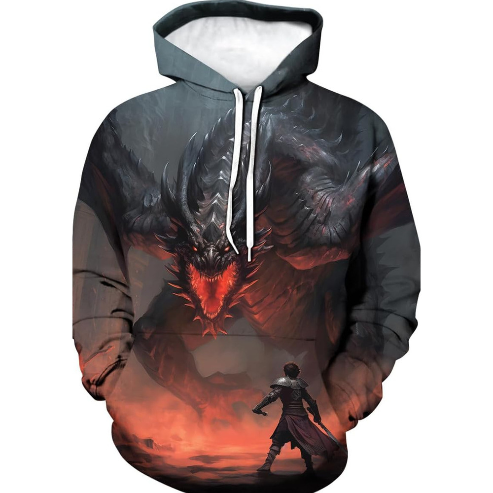 Hoodie for Mens Womens Mens Animal Shirt Retro Dragon 3D Printing Graphic Hoodie Hoodies Hooded Sweatshirts Graphic Fashionable and cool dragon patter