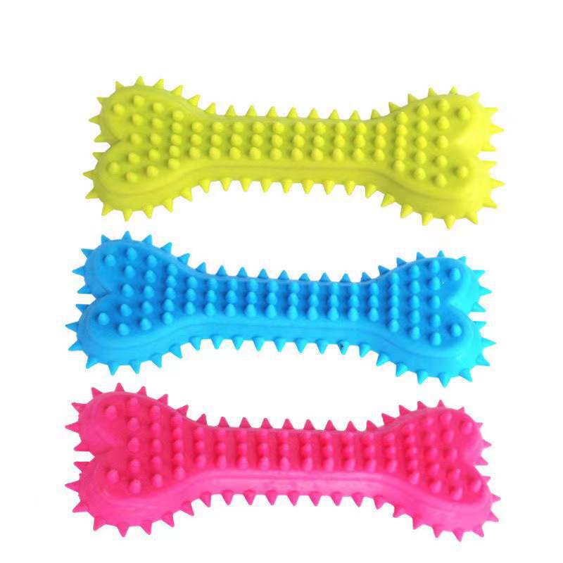 Wholesale New Design TPR Rubber Bone Solid Toys Heart-Shaped Cusp Teeth Cleaning Creative Toys