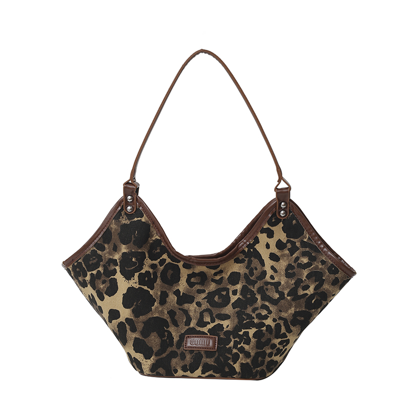 Shoulder Bag for Women Leopard Handbag PU Leather Large Capacity Trendy Tote Bag for Commuting Travel