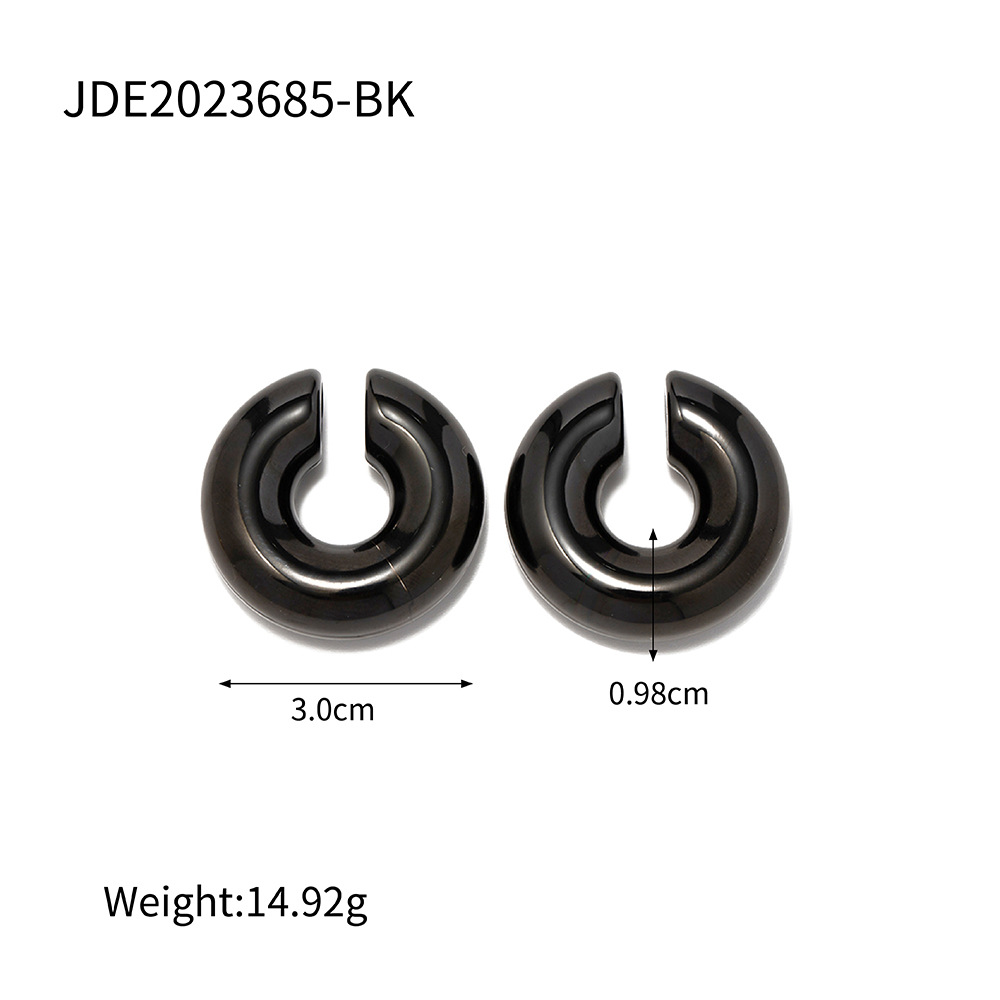 Designer Retro C-shaped Ear Clip for Women Stainless Steel Plated 18K Gold Classic Banquet Party Wedding Jewelry Free Shipping Wholesale