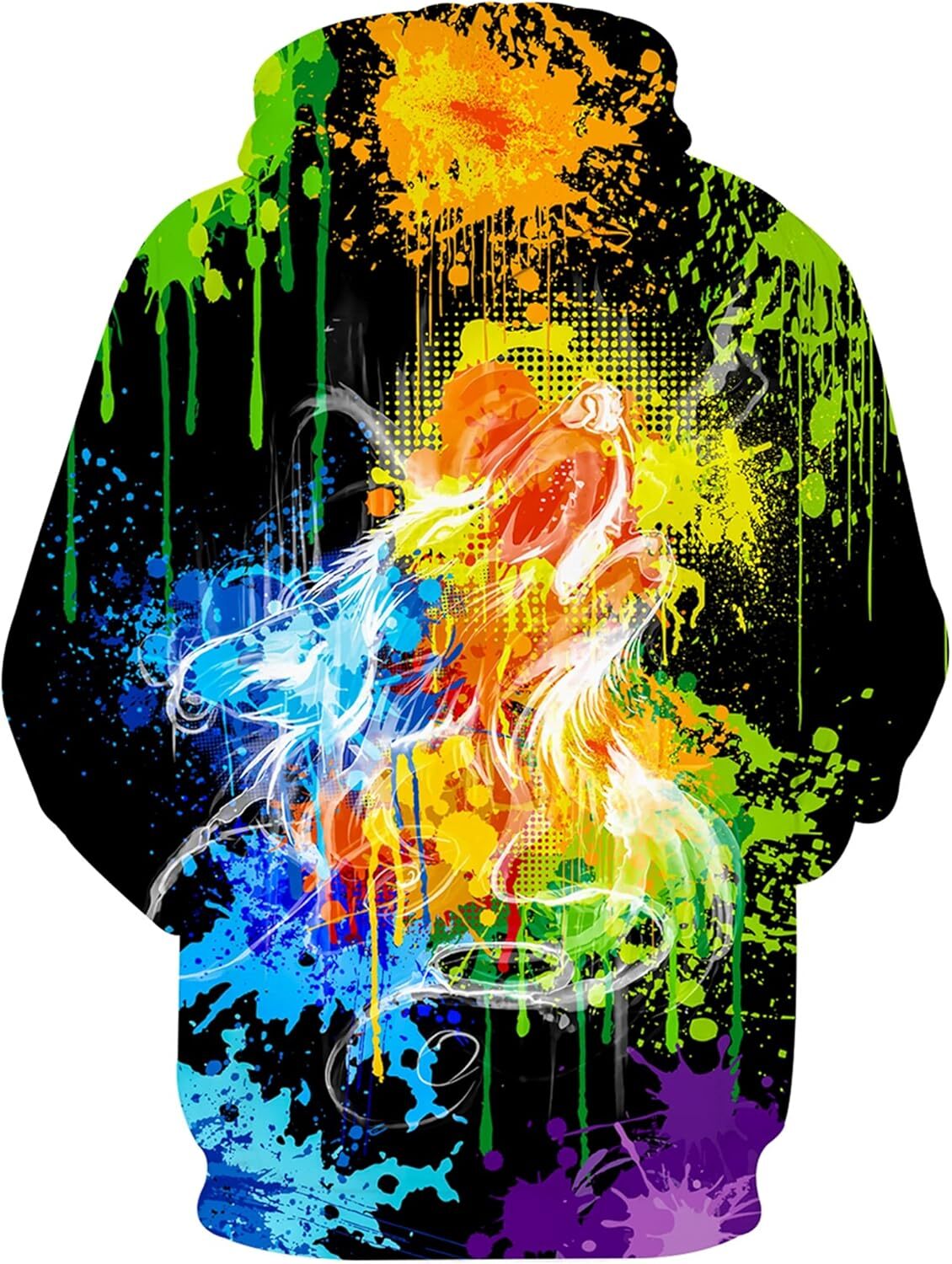 Hoodie for Mens Womens Unisex 3D Printed Hoodies Graphic Pullover Hooded Sweatshirt for Men Women Graphic Fashionable colorful patterns