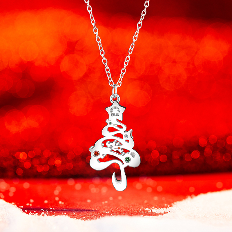 Elegant Women's Christmas Star Necklace Featuring Sparkling Zircon Stones