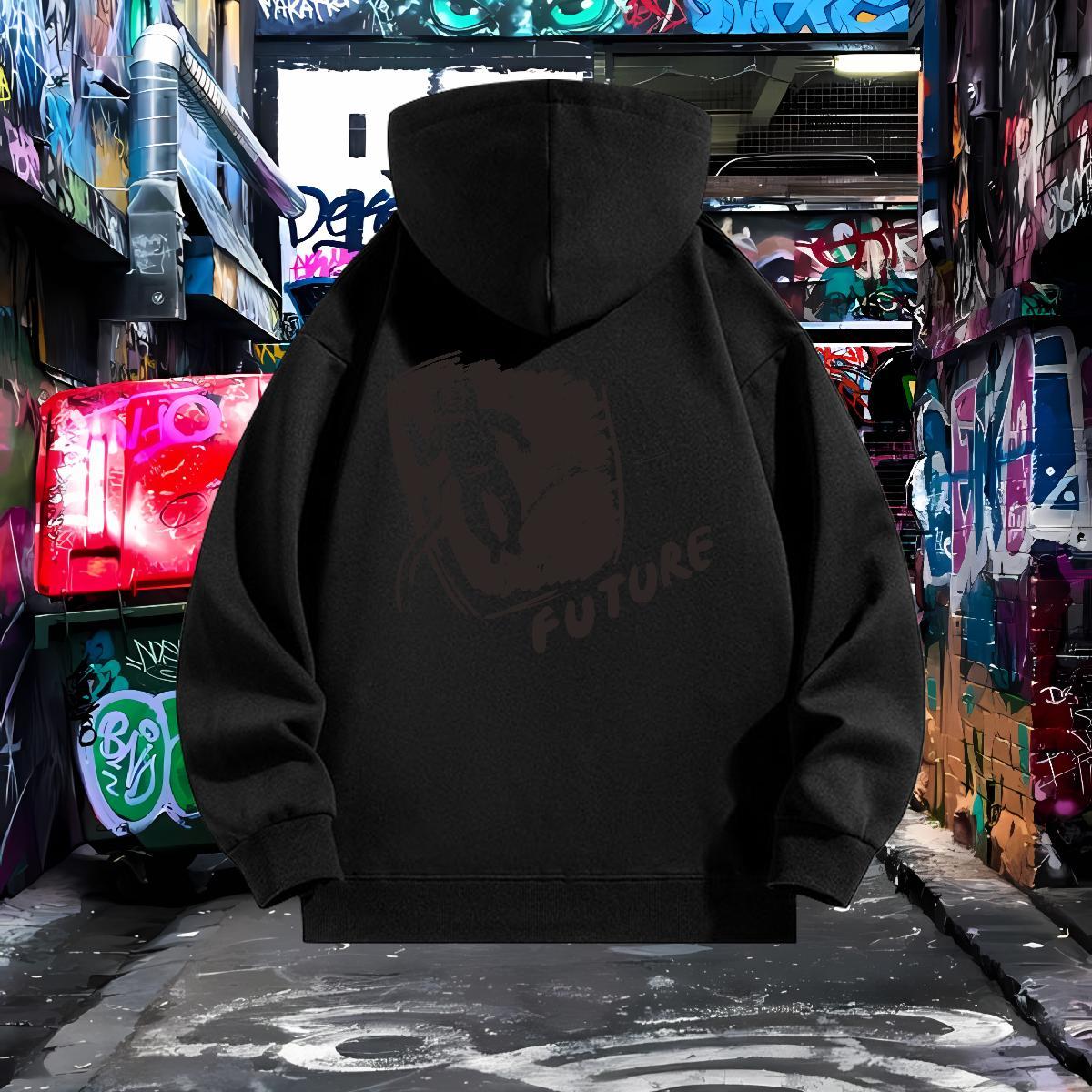 Casual New Mens Hoodie Long Sleeve Soft TOP Quality Men Clothes Hoodie DIY Printed Wear Street wear Hip Hop Thick Fleece