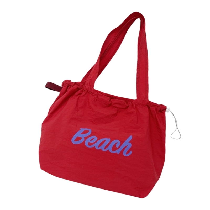 Women Bag Drawstring Armpit Bag Large Capacity Shoulder Bag Letter School Bag