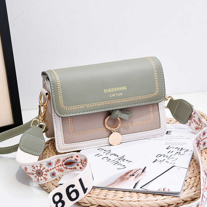 Contrast Color PU Crossbody Bags for Women Travel Handbag Fashion Simple Shoulder Messenger Bag Ladies Handbag