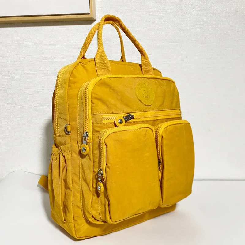 Fashion Woman Backpack Waterproof Nylon Soft Handle Solid Multipocket Travel Zipper Feminina School Bags Laptop 241029