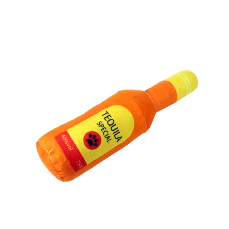 2024 Most Popular Small Eco-Friendly Pet Gnawer Chewing Bottle Toy Plush Stuffed Toy for Small Animals Bag Packed