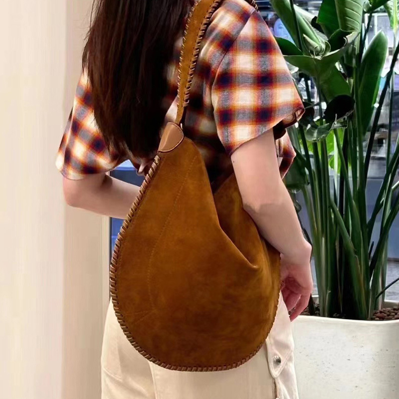 New Brown Saddle Bag Brand Designer Luxury Fashion Tote Bag For Women New High Quality Leather Woven Large Capacity Diagonal Bag