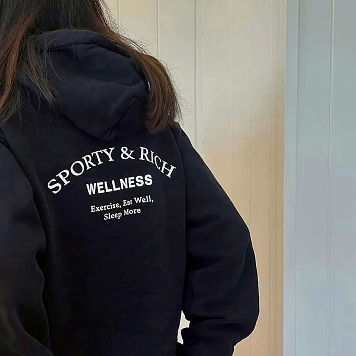 Sport Make You Health American Vintage Women Oversize Navy Cotton Hoodies 90s Street Fashion Autumn Casual Hooded Sweatshirts 241108